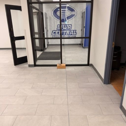 entryway Iowa Central logo commercial floors
